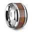 KONA Koa Wood Inlaid Tungsten Carbide Ring with Bevels - 4mm - 12mm - Larson Jewelers