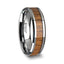 TEKKU Wood Tungsten Ring with Polished Bevels and Teak Wood Inlay - 6mm - 10mm - Larson Jewelers