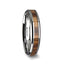 PALMALETTO Tungsten Carbide Ring with Beveled Edges and Real Zebra Wood Inlay - 4mm - 10mm - Larson Jewelers