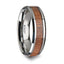 CONGO Tungsten Wedding Band with Polished Bevels and African Sapele Wood Inlay - 6mm - 10mm - Larson Jewelers
