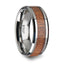 CONGO Tungsten Wedding Band with Polished Bevels and African Sapele Wood Inlay - 10 mm - Larson Jewelers