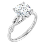 GRACE Silver Round Solitaire Engagement Ring