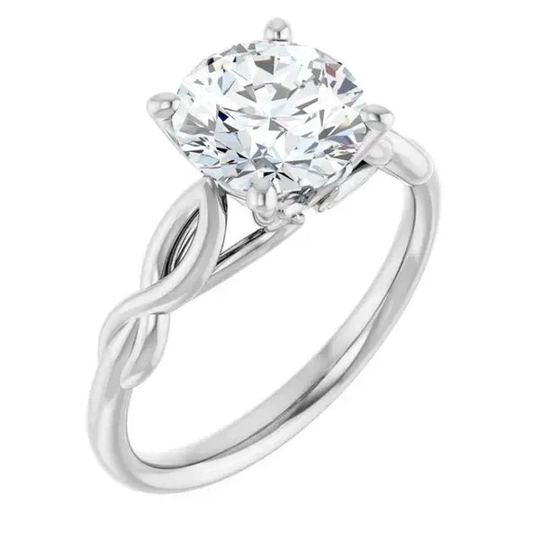 GRACE Silver Round Solitaire Engagement Ring - Larson Jewelers