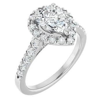 ANGEL Silver Accented Pear Engagement Ring - Larson Jewelers