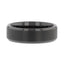 ELISE Black Tungsten Ring with Polished Beveled Edges and Brush Finished Center - 4mm - 10mm - Larson Jewelers