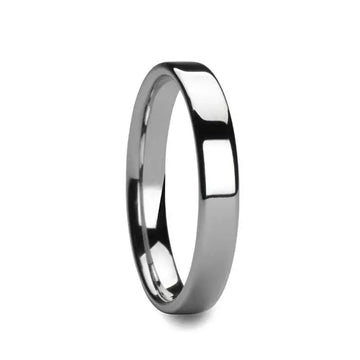 CALEDONIA Flat Polish Finished Cobalt Chrome Ring, Comfort Fit, 4mm–8mm - Larson Jewelers