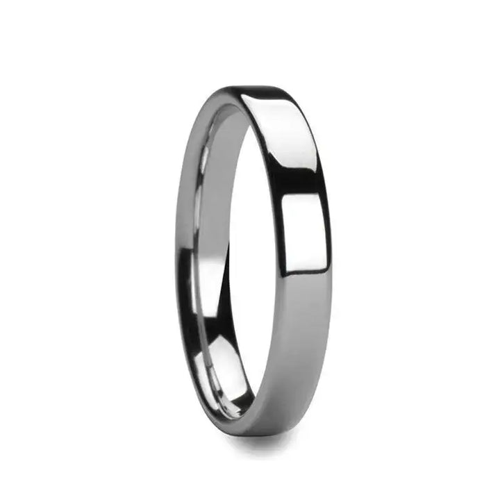 CALEDONIA Flat Polish Finished Cobalt Chrome Ring, Comfort Fit, 4mm–8mm - Larson Jewelers