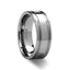 MOSCOW Tungsten Carbide Band with Dual Offset Brushed Grooves - 8mm - Larson Jewelers