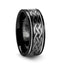 KILDARE Celtic Engraved Design Black Tungsten Wedding Band - 8mm - Larson Jewelers