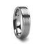 AIRES Flat Brush Finish Center Polished Edges Tungsten Carbide Ring - 4mm - 10mm - Larson Jewelers