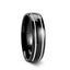 ECLIPSE Domed Black Tungsten Ring with Polished Offset Grooves - 6mm & 8mm - Larson Jewelers