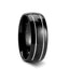 ECLIPSE Domed Black Tungsten Ring with Polished Offset Grooves - 6mm & 8mm - Larson Jewelers