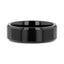 INFINITY Black Tungsten Ring with Beveled Edges - 4mm - 12mm - Larson Jewelers