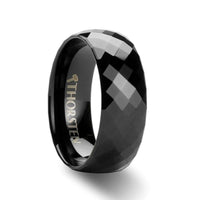 AEON Black Tungsten Wedding Band with 288 Diamond Facets - 2mm - 8mm - Larson Jewelers