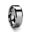 TURIN Tungsten Ring with Beveled Edge and Rectangular Facets - 4mm - 8mm - Larson Jewelers