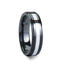 HELSINKI Raised Center Black Ceramic with Tungsten Inlay Ring - 6mm & 8mm - Larson Jewelers