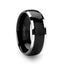 CARRERA Domed Black Ceramic and Tungsten Wedding Band - 6mm - 10mm - Larson Jewelers