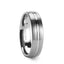 BOSS Tungsten Carbide Ring with Domed Center Groove and Brush Finish - 6mm & 8mm - Larson Jewelers