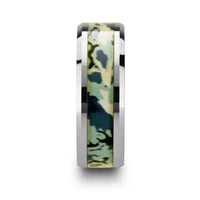 GENERAL Tungsten Wedding Ring with Blue and White Camouflage Inlay - 6mm - 10mm - Larson Jewelers
