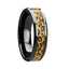NAMIBIA Black Ceramic Wedding Band with Cheetah Print Animal Design Inlay - 6mm & 8mm - Larson Jewelers