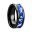 RECOIL Black Ceramic Ring with Blue and White Camouflage Inlay - 8mm - Larson Jewelers