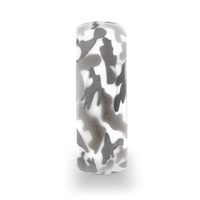 STRYKER Camo White Ceramic Wedding Band Domed - 8mm