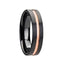 VENICE Black Ceramic Wedding Band with Rose Gold Groove - 4mm - 10mm - Larson Jewelers