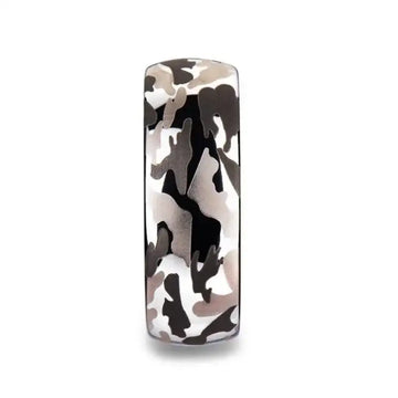 BATTALION Domed Tungsten Carbide Ring with Laser Engraved Camo Pattern - 6mm - 10mm - Larson Jewelers