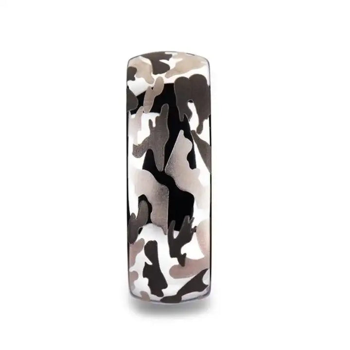 BATTALION Domed Tungsten Carbide Ring with Laser Engraved Camo Pattern - 6mm - 10mm - Larson Jewelers