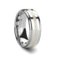 LOKI Silver Inlaid Raised Center Tungsten Carbide Ring - 8mm - Larson Jewelers
