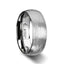 Side view of the BLACKWALD domed tungsten carbide ring with wire‑brushed finish showing polished interior