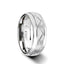 OCTAVIAN Domed Tungsten Carbide Ring with Crisscross Grooves and Brushed Finish - 8mm - Larson Jewelers