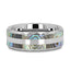 PAUA Double Abalone Shell Inlay Faceted Tungsten Ring With Beveled Polished Edges - 8mm - Larson Jewelers