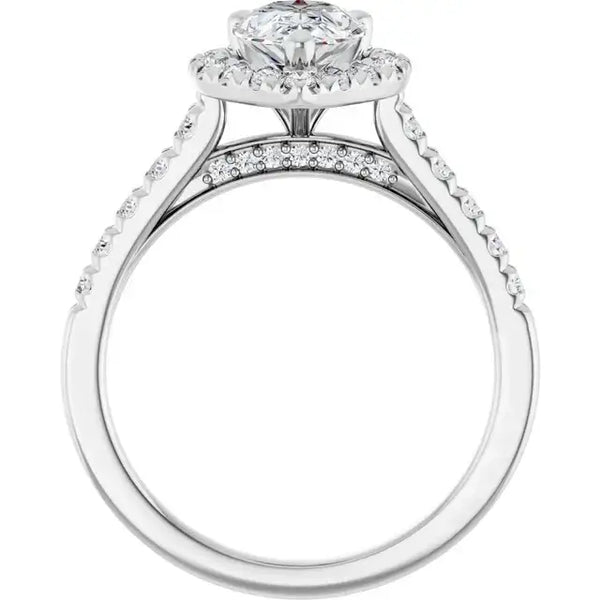 ANGEL Silver Accented Pear Engagement Ring - Larson Jewelers