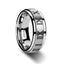 IMPERIUS Raised Center Brush Finish Spinner Ring with Roman Numerals - 8mm - Larson Jewelers