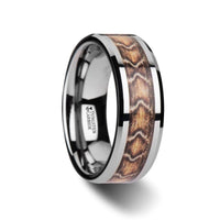 VIPER Tungsten Wedding Ring with Boa Snake Skin Design Inlay - 8mm - Larson Jewelers