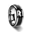 HICKOK Polished Diamond Faceted Black Ceramic Spinner Ring with Beveled Edges - 8mm - Larson Jewelers
