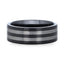 BETA Ceramic ring with Tungsten Inlay With Flat Brushed Edges - Larson Jewelers