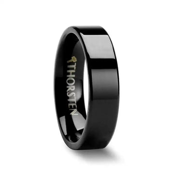 BELLONA Black Flat Tungsten Carbide Wedding Band - 4mm - 6mm - Larson Jewelers