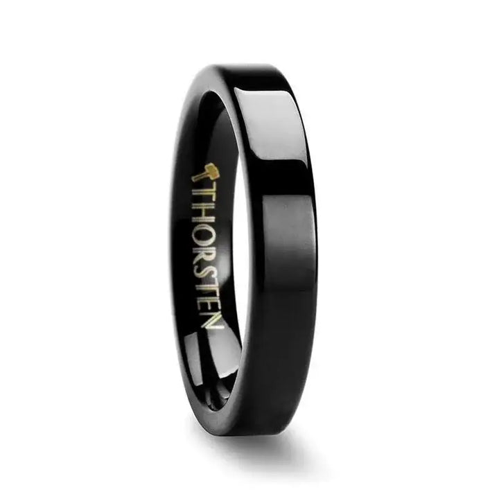 BELLONA Black Flat Tungsten Carbide Wedding Band - 4mm - 6mm - Larson Jewelers
