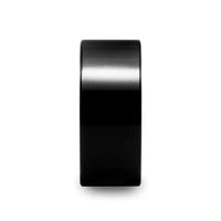 PORTLAND Flat Polished Finish Black Tungsten Ring - 10mm - Larson Jewelers