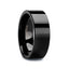 PORTLAND Flat Polished Finish Black Tungsten Ring - 10mm - Larson Jewelers
