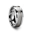 ULTIMUS Tungsten Carbide Ring with Beveled White Carbon Fiber Inlay - 4mm - 12mm - Larson Jewelers