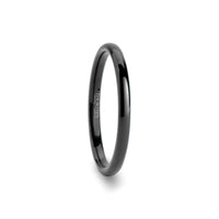TULSA Domed Black Tungsten Carbide Wedding Band for Women - 2mm - Larson Jewelers