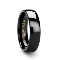 PHOEBE Domed Black Tungsten Carbide Wedding Band - 4mm - 6mm - Larson Jewelers