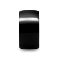 TWILIGHT Domed Black Tungsten Ring - 12mm, front view highlighting wide domed profile