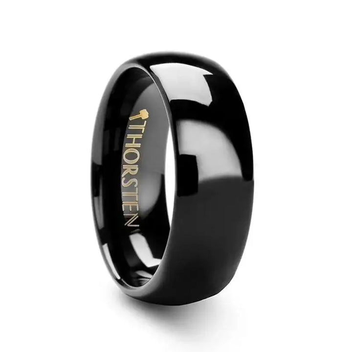 PHOEBE Domed Black Tungsten Carbide Wedding Band - 4mm - 6mm - Larson Jewelers