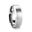 POLARIS Domed Brushed Finish Tungsten Ring with Polished Bevels - 6mm or 8mm - Larson Jewelers
