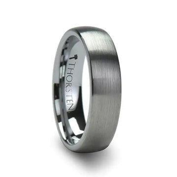 PERSEUS Domed with Brushed Finish Tungsten Band - 2mm - 12mm - Larson Jewelers