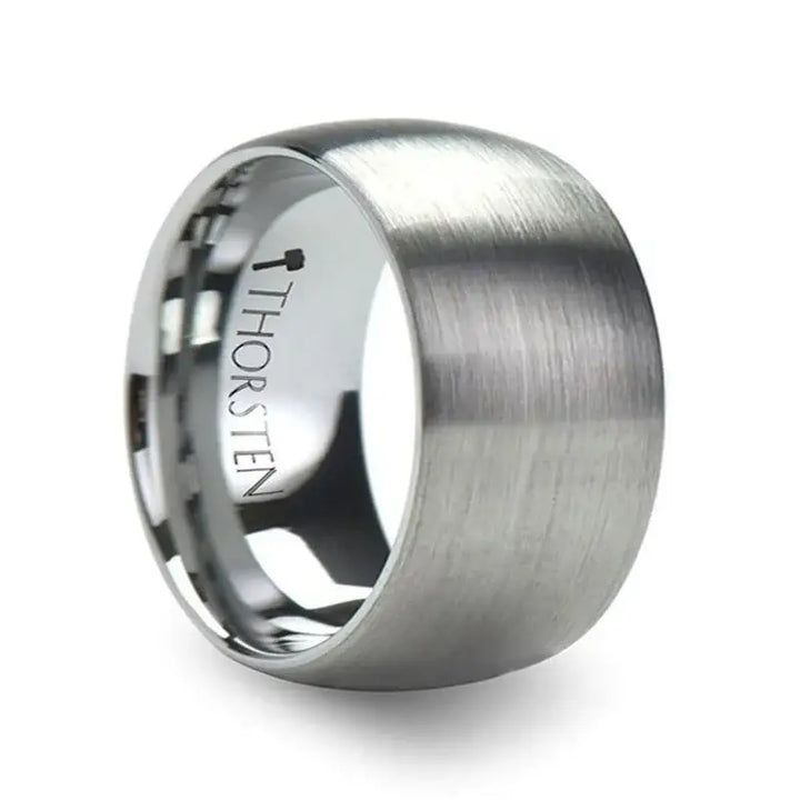 PERSEUS Domed with Brushed Finish Tungsten Band - 2mm - 12mm - Larson Jewelers